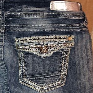 Light Wash Skinny Wallflower Bling Jeans- 13